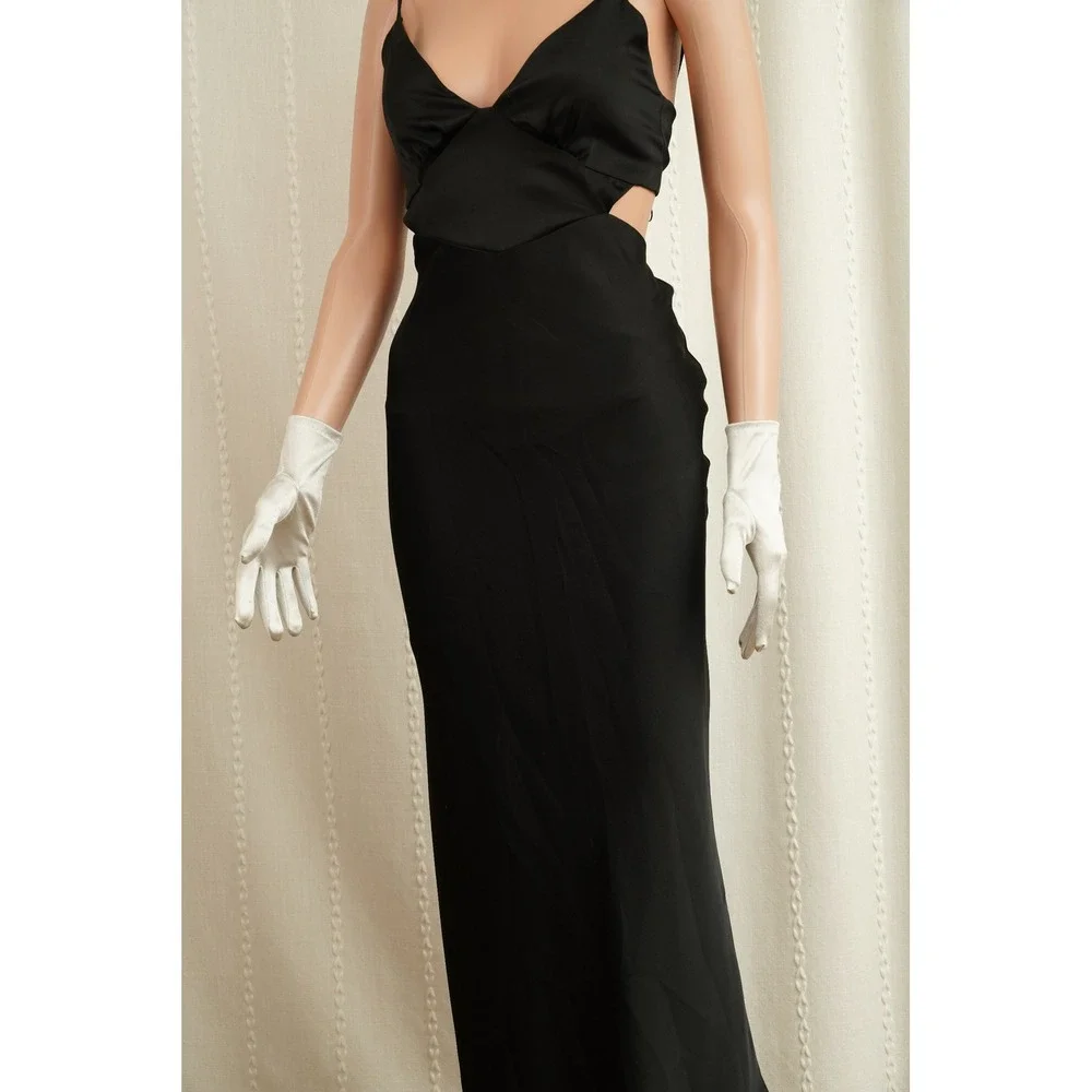 Vintage Style Silver Satin Wrist Length (2BL)‎ Formal Evening Gloves
